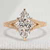 Marquise cut diamond ring with vintage Art Deco style.

