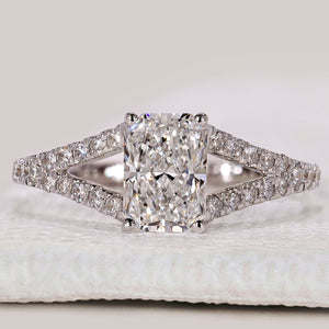 Radiant Cut Ring in Split Shank Pave Style