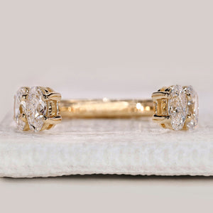 Open Gap Oval Diamond Wedding Band