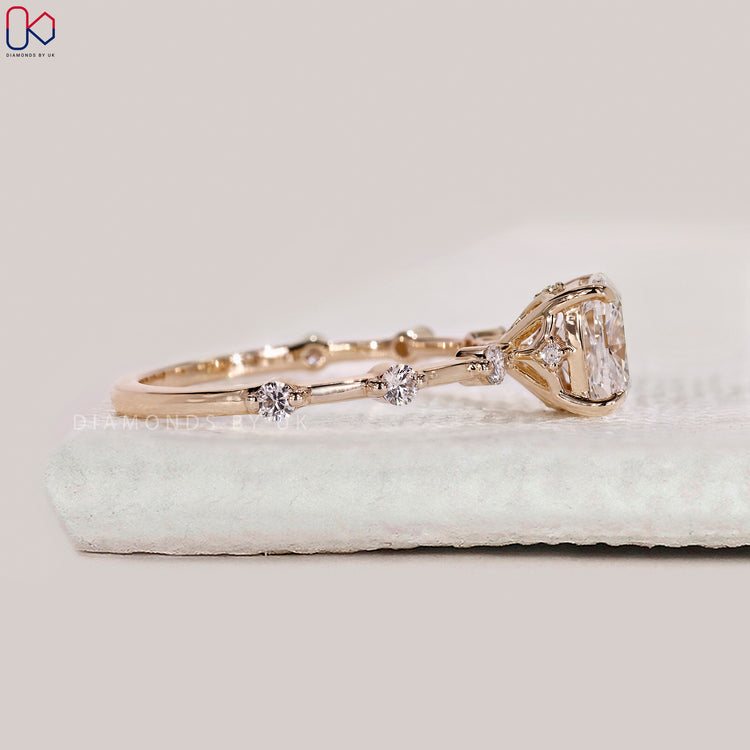 Buy elongated cushion diamond engagement ring online.
