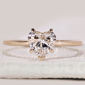 Heart Diamond Engagement Ring in Solitaire Style
