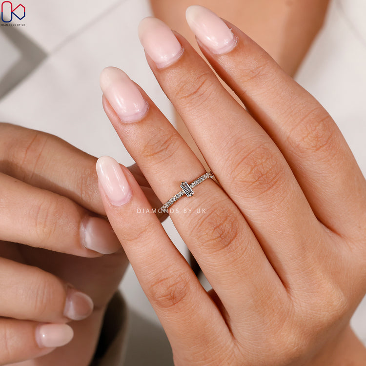 Yellow gold half eternity band by Diamondsbyuk band.
