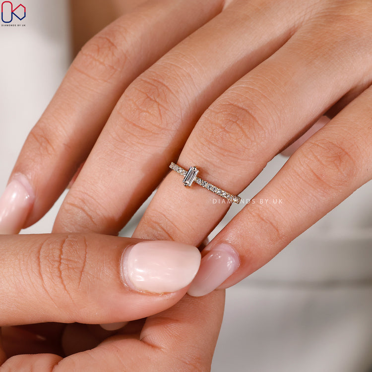 Handmade band in a yellow gold wedding band design.
