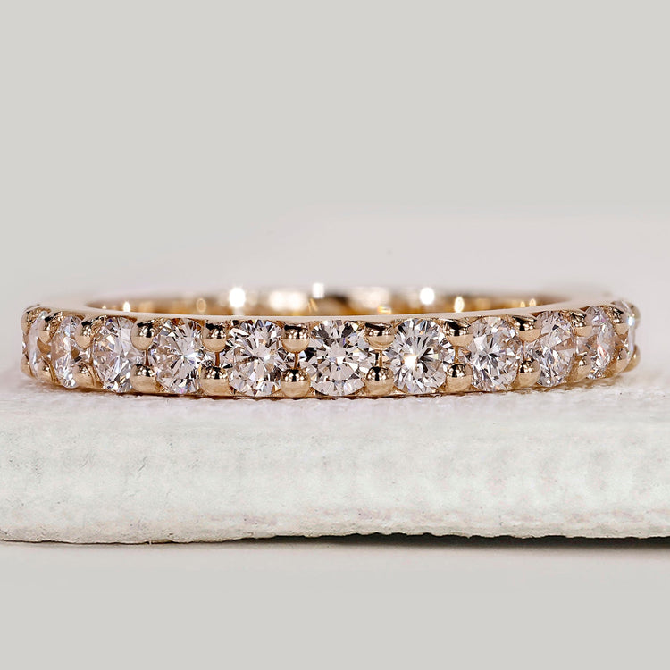 Round Diamond Yellow Gold Eternity Band