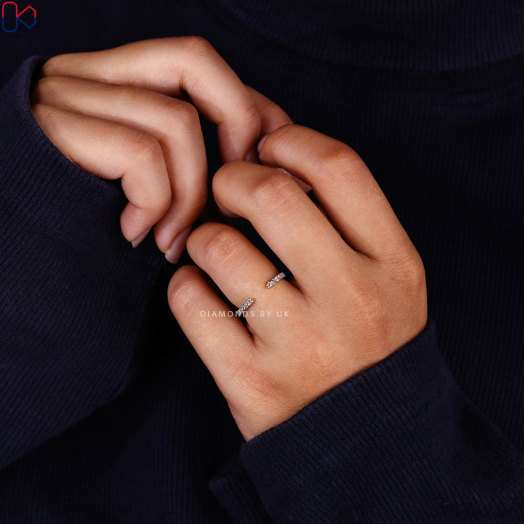 Customised wedding band with round diamonds set in yellow gold.