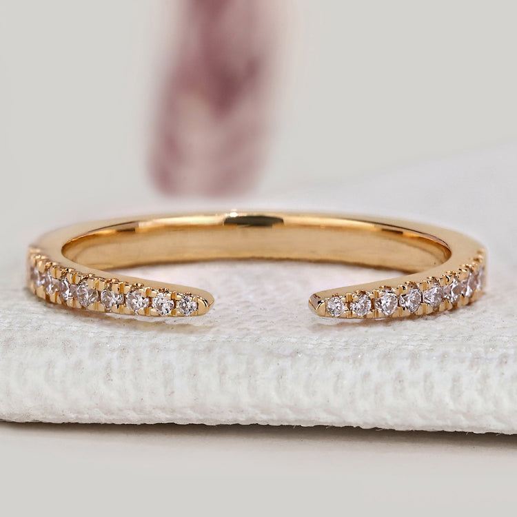 Lab Grown Round Diamond Open Gap Wedding Band