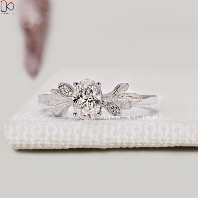 Oval Cut Engagement Ring in Nature Inspired