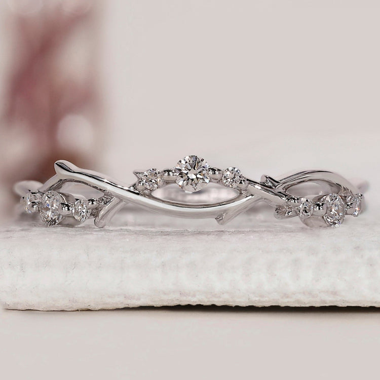 Vintage Twisted White Gold Wedding Band