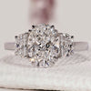 3 Stone Oval Diamond Engagement Ring In White Gold