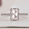 Cushion Rose Cut Diamond Engagement Ring with a Double Prong Setting, crafted in white gold for a timeless look.
