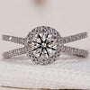 Halo Diamond Engagement Ring featuring a stunning round diamond ring with a beautiful pave setting ring.