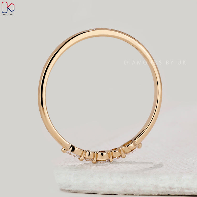 Handmade jewellery 5 stone diamond band.
