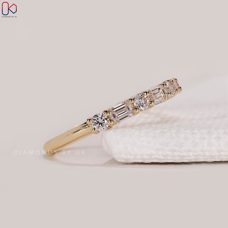 Custom diamond band handmade jewellery.
