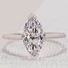Marquise cut engagement ring in solitaire setting.
