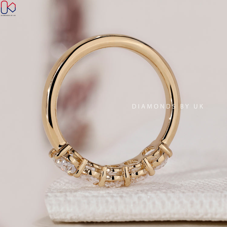 Handmade ring with oval diamonds for a customized, one-of-a-kind design.
