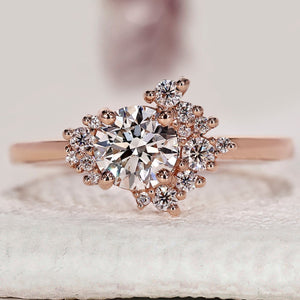 Cluster Diamond Ring In Rose Gold