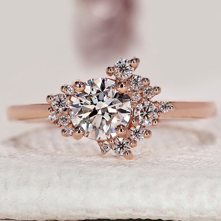 Cluster Diamond Ring In Rose Gold