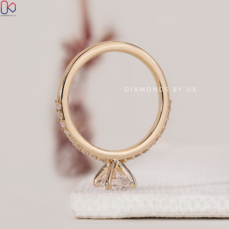 IGI certified round diamond engagement ring.
