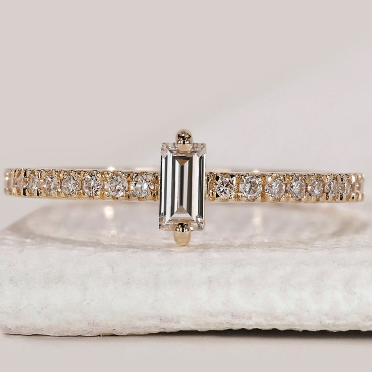 Half Eternity Baguette Diamond Wedding Band