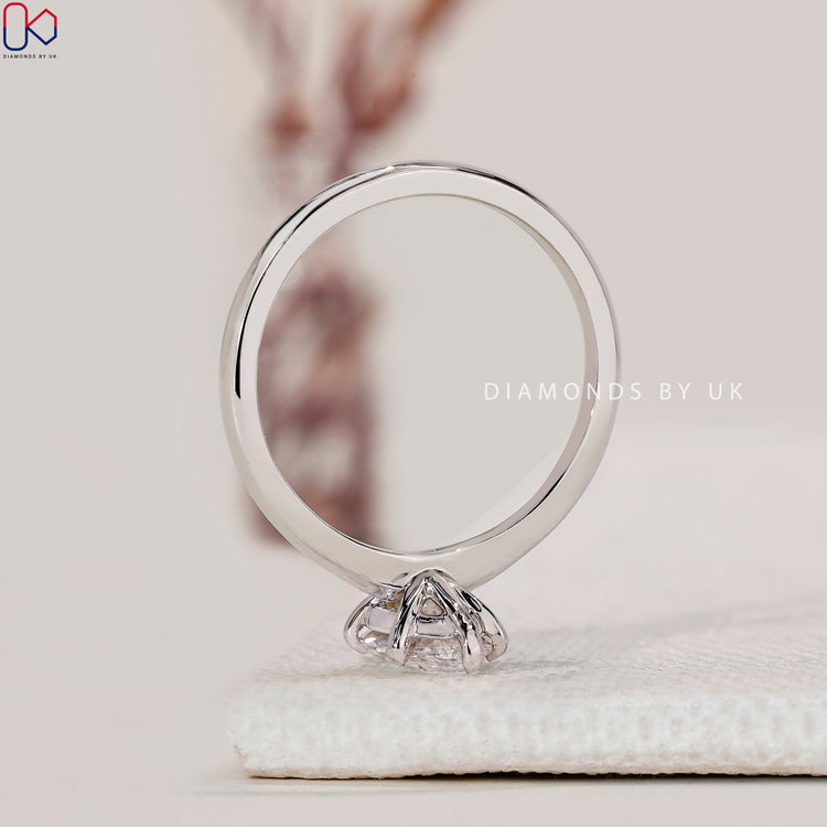 Lab-grown diamond ring in a prong setting.
