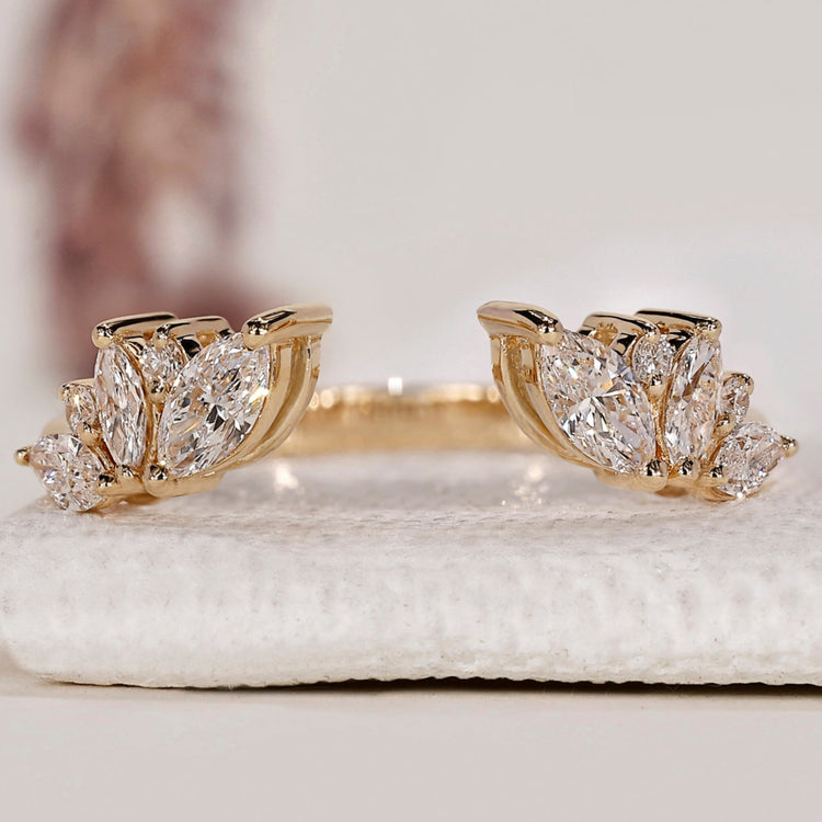 Open Gap Marquise And Round Diamond Band