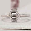 East west diamond engagement ring in white gold.
