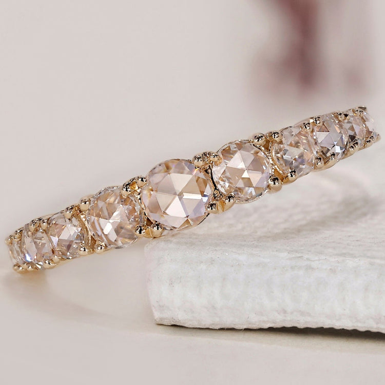 Rose Cut Diamond Band – Half Eternity Design