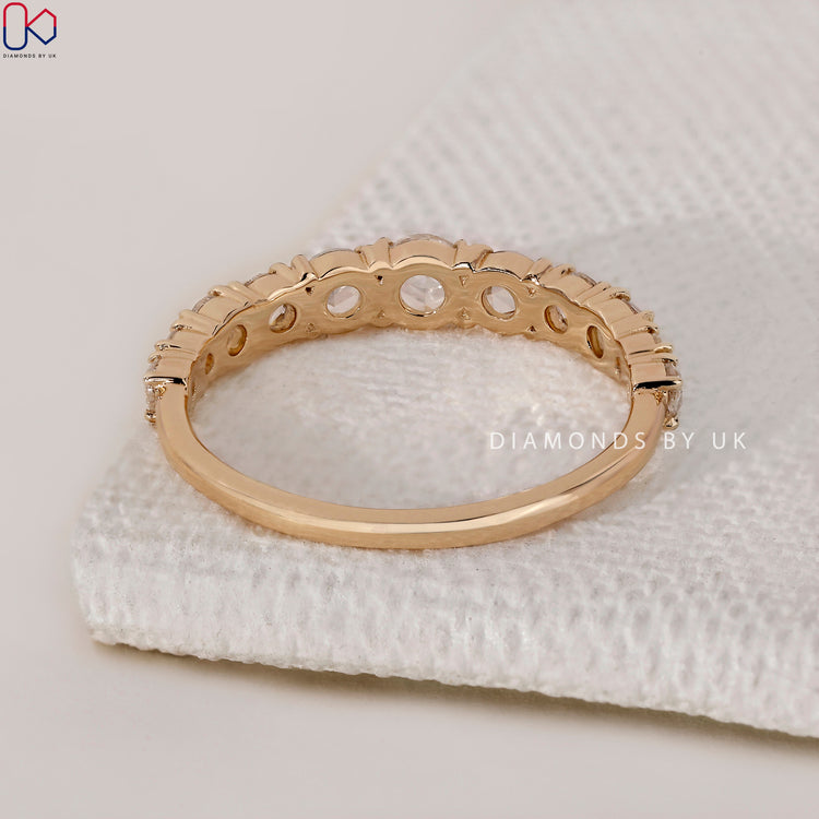 Rose Cut Diamond Band – Half Eternity Design