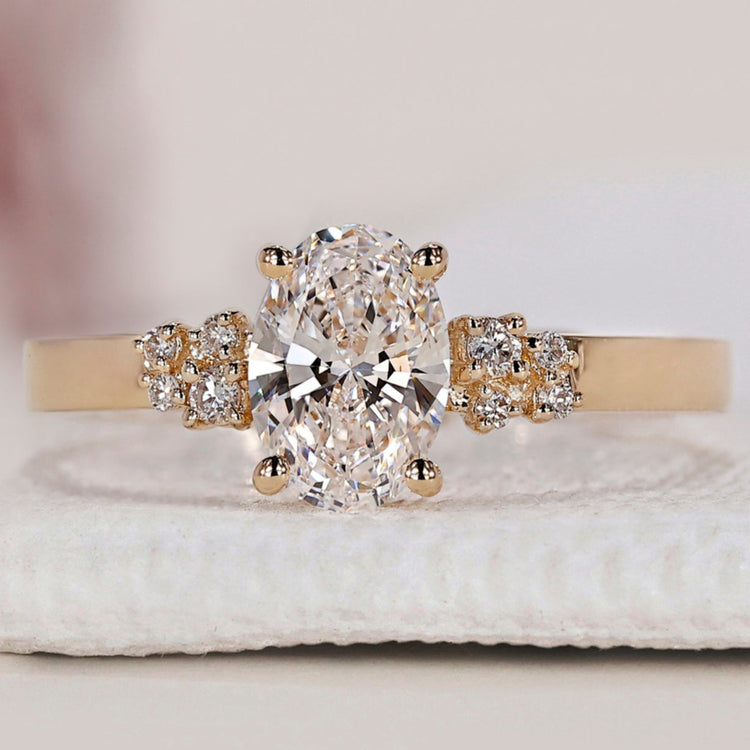 Oval diamond engagement ring with a classic 4 prong setting.
