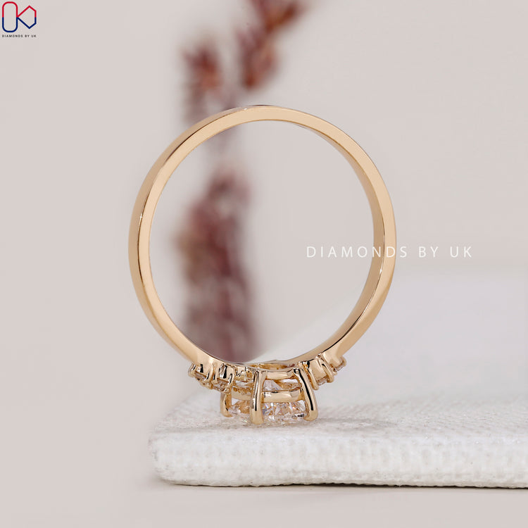 Custom handmade jewelry featuring a round diamond in a 4 prong setting.
