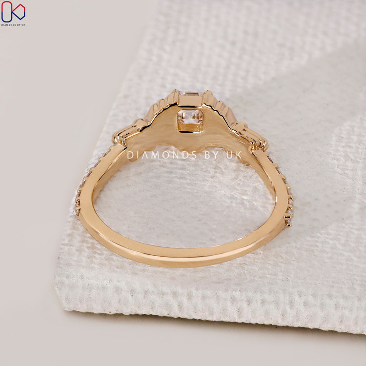 4 prong Asscher diamond ring

