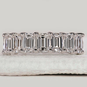 Half Eternity Emerald Cut Diamond Band