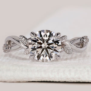 Round Cut Diamond Nature Inspired Engagement Ring