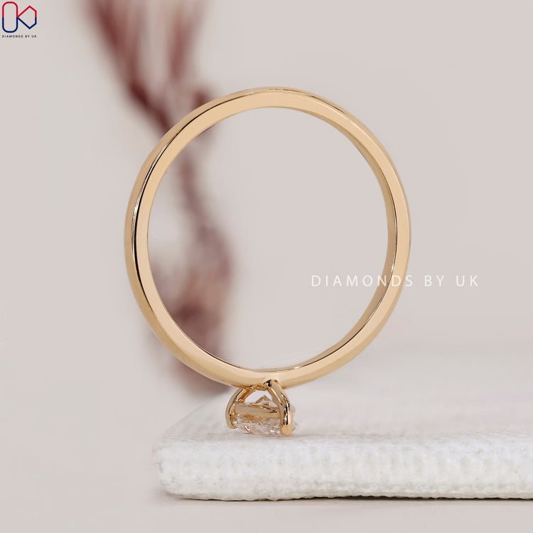Pear shaped lab grown diamond ring
