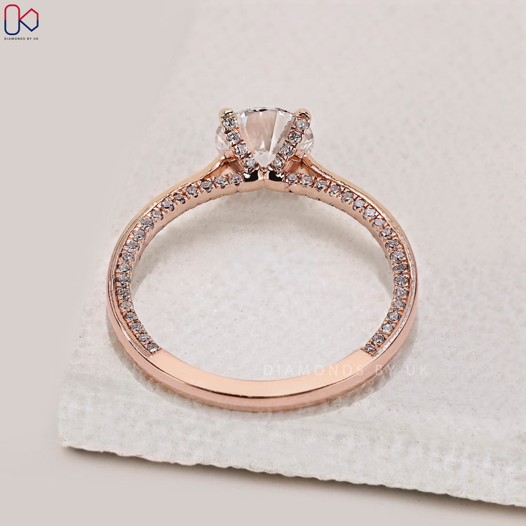 Buy rose gold diamond engagement ring online.
