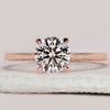 Rose gold diamond ring with hidden pave setting.
