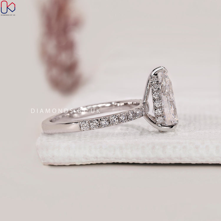 Buy engagement ring with lab-grown diamonds.
