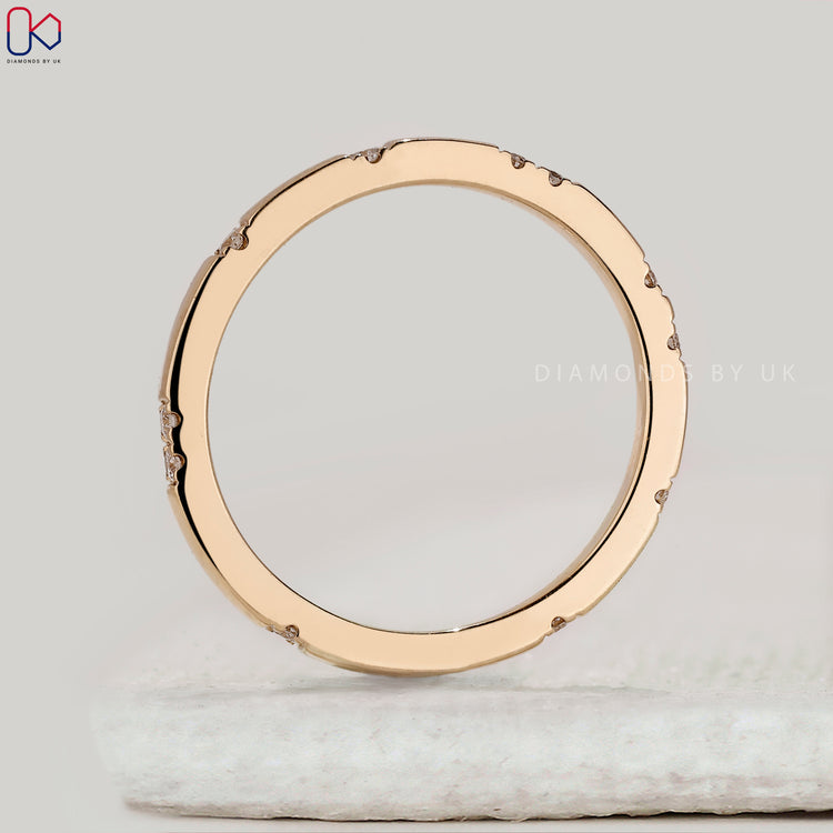 Gypsy set round diamond wedding band by Diamondsbyuk.
