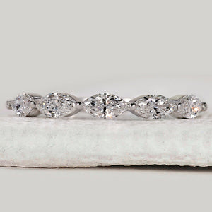 5 Stone Marquise Diamond Wedding Band