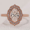 Oval Cut Engagement Ring in Rose Gold.
