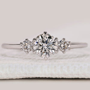 White Gold 3 Stone Round Diamond Ring