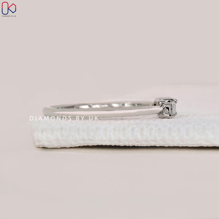 Handmade jewellery Morse code diamond band in white gold.

