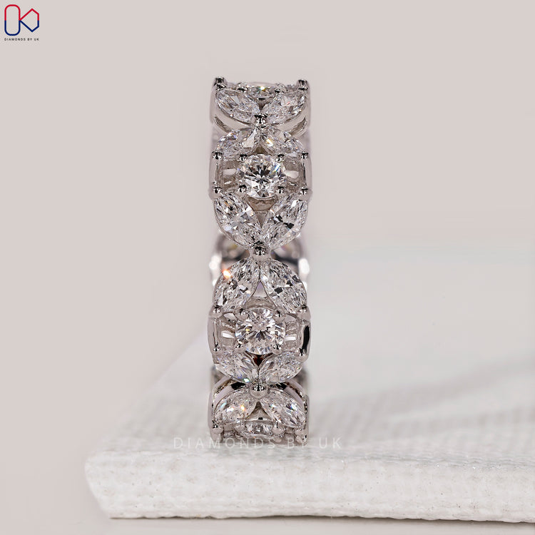 White gold diamond band for women.
