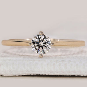 Yellow Gold Solitaire Round Cut Ring