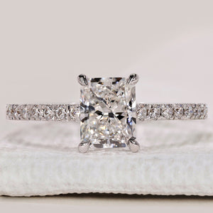 Radiant Cut Engagement Ring In Pave Setting
