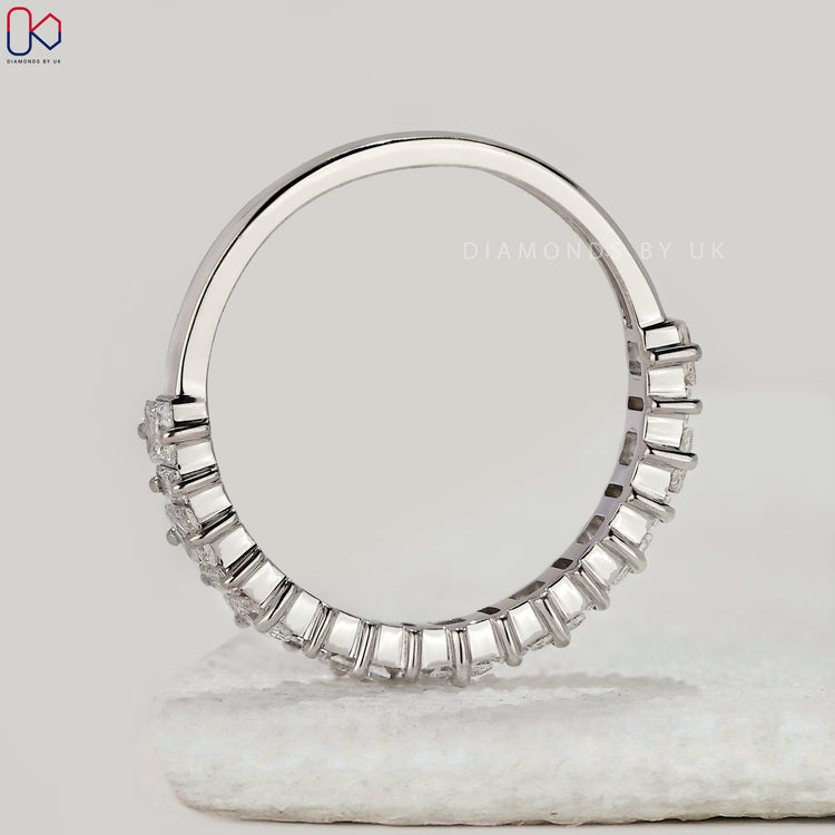 Handmade jewellery half eternity diamond band.
