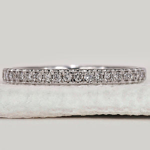 Round Diamond Half Eternity Band in White Gold