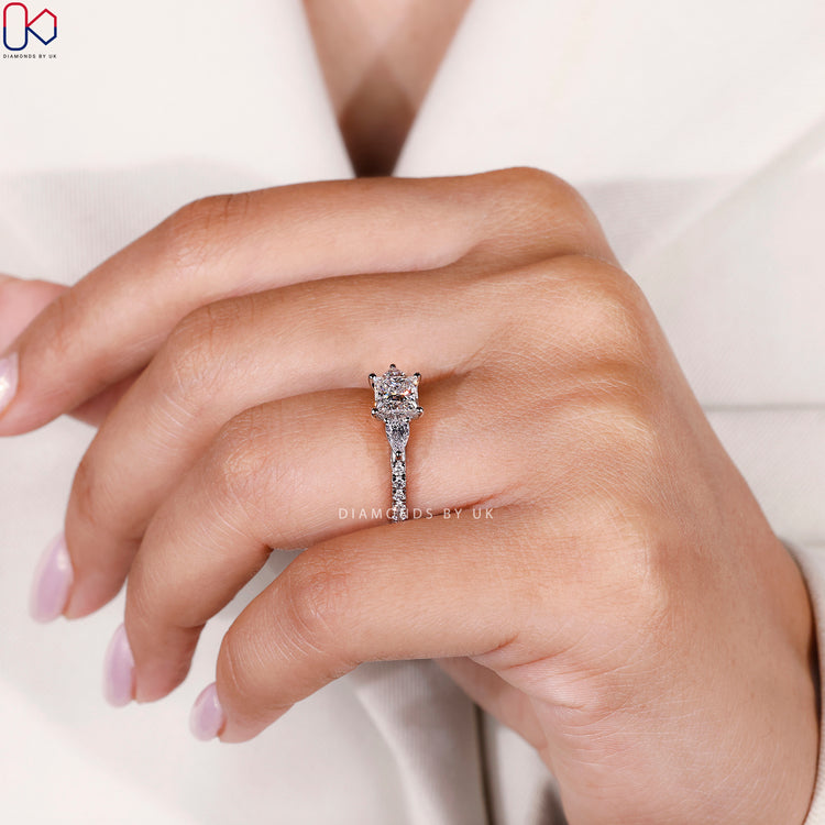 Princess cut ring by Diamondsbyuk, handmade.