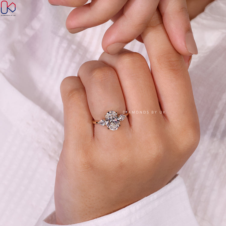 Handmade engagement ring with intricate detailing and care.
