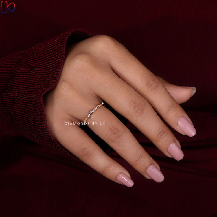 Eternity wedding band with continuous diamonds for a seamless shine.
